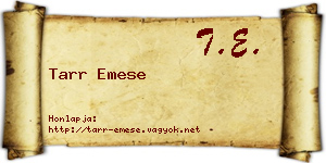 Tarr Emese névjegykártya